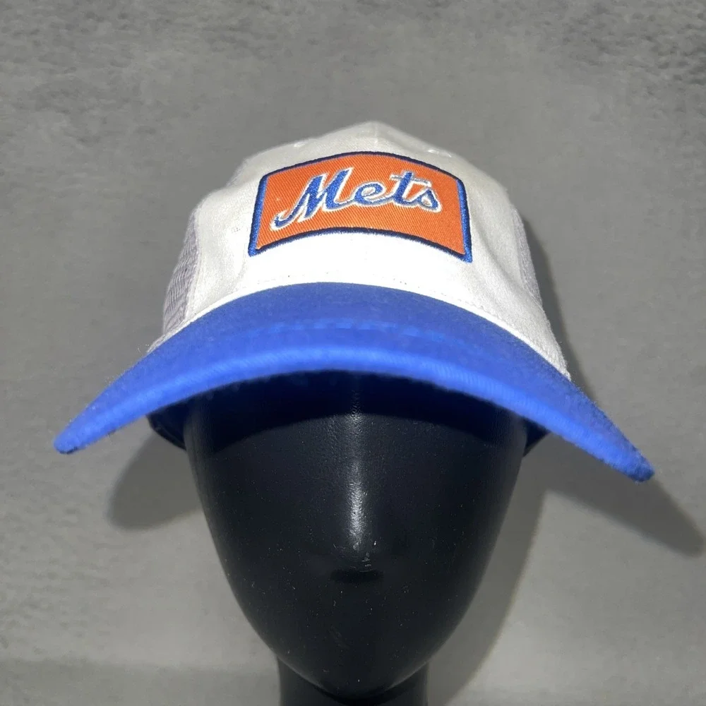 VTG New York Mets Nathan's Famous Hot Dogs Trucker Hat Snapback Baseball Cap SGA